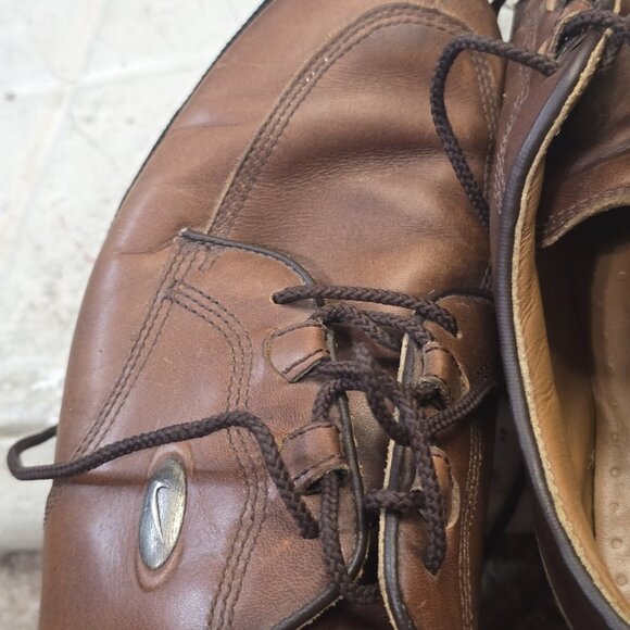 Vintage Used Nike Golf Shoes Leather Brown Mens Size 8.5 - Picture 11 of 13